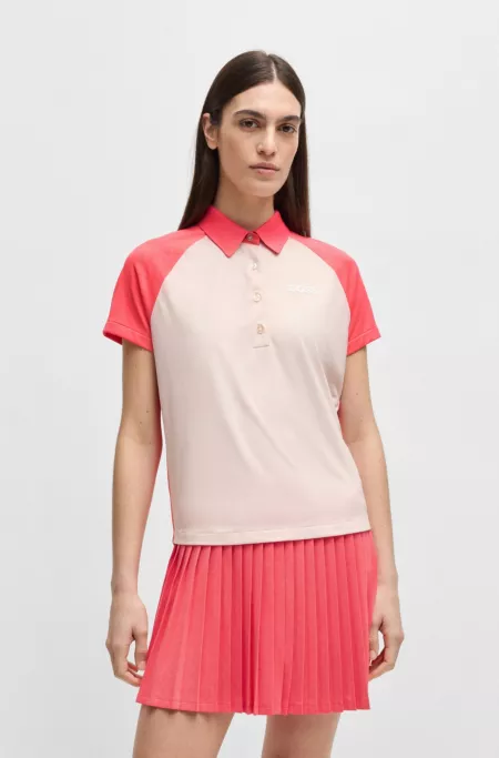 Colour-blocked active polo shirt with logo detail