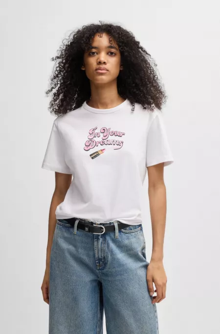 Cotton-jersey T-shirt with graphic print
