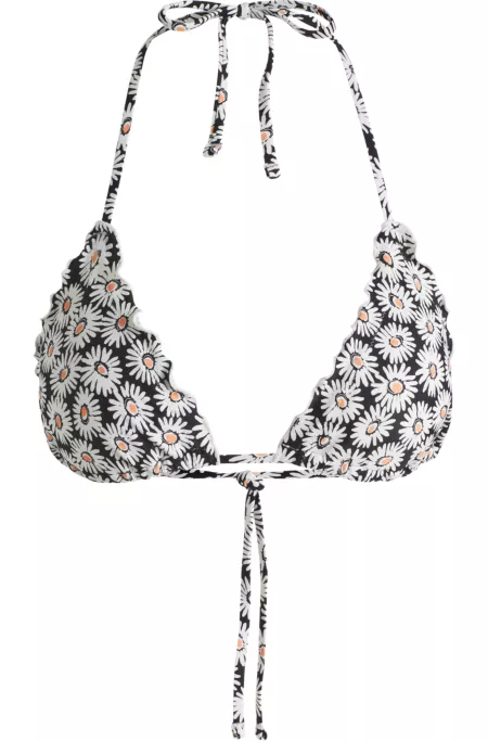 Haut de bikini dos nu avec bords à volants