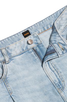 Loose-fit jeans in bleached-blue denim, Light Blue