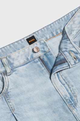 Loose-fit jeans in bleached-blue denim, Light Blue