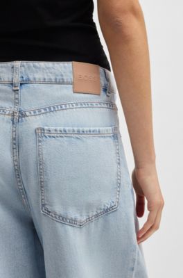 Loose-fit jeans in bleached-blue denim, Light Blue