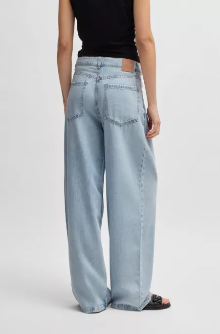 Loose-fit jeans in bleached-blue denim