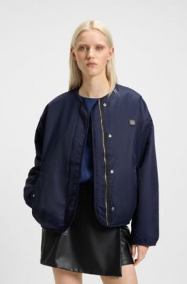 Reversible jacket with teddy and water-repellent fabrics, Dark Blue