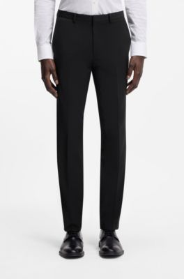 Extra-slim-fit trousers in a wool blend, Black