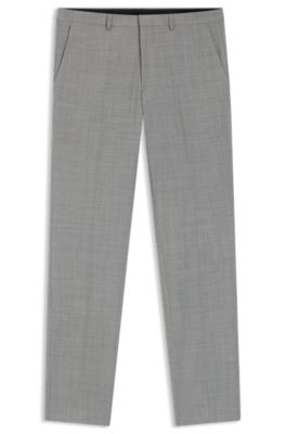 Pantalones extra slim fit de mezcla de lana, Gris