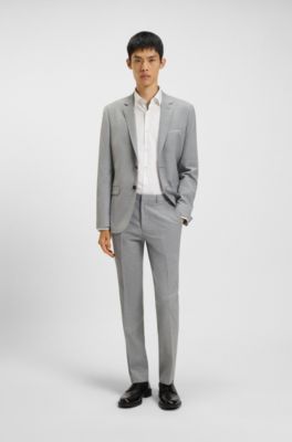 Extra-slim-fit trousers in a wool blend, Grey