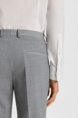 Pantalones extra slim fit de mezcla de lana, Gris