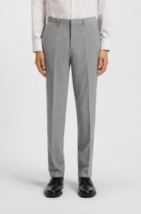 Extra slim-fit broek van een wolmix, Grijs