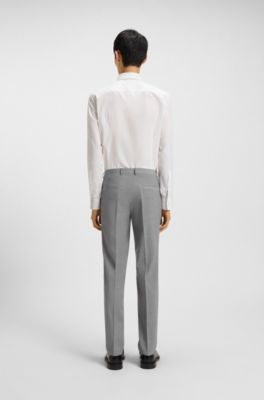 Extra-slim-fit trousers in a wool blend, Grey