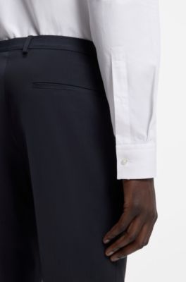 Extra-slim-fit trousers in a wool blend, Dark Blue