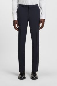 Extra-slim-fit trousers in a wool blend, Dark Blue