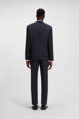 Extra-slim-fit trousers in a wool blend, Dark Blue