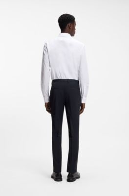 Extra-slim-fit trousers in a wool blend, Dark Blue