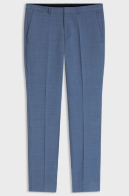 Extra-slim-fit trousers in a wool blend, Light Blue
