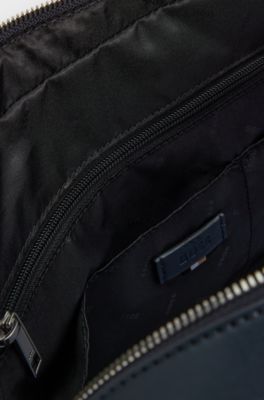 Faux-leather document case with textured trim, Dark Blue