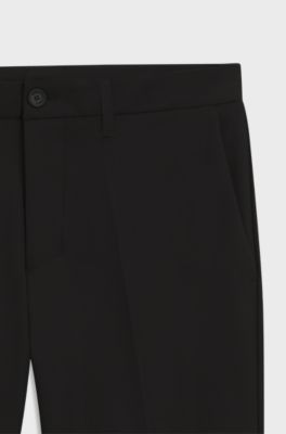 Short Slim en tissu stretch d&eacute;perlant, Noir