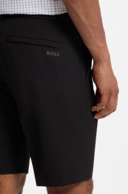 Slim-fit shorts in water-repellent stretch fabric, Black