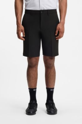 Slim-fit shorts in water-repellent stretch fabric, Black