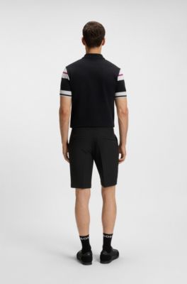 Slim fit-shorts i vattenavst&ouml;tande stretchmaterial, Svart