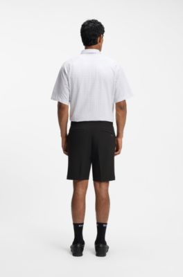Slim-fit shorts in water-repellent stretch fabric, Black