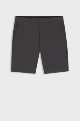 Short Slim en tissu stretch d&eacute;perlant, Gris sombre
