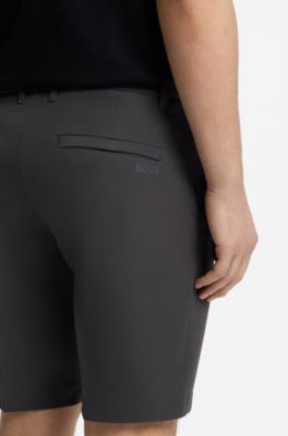 Slim-fit shorts in water-repellent stretch fabric, Dark Grey