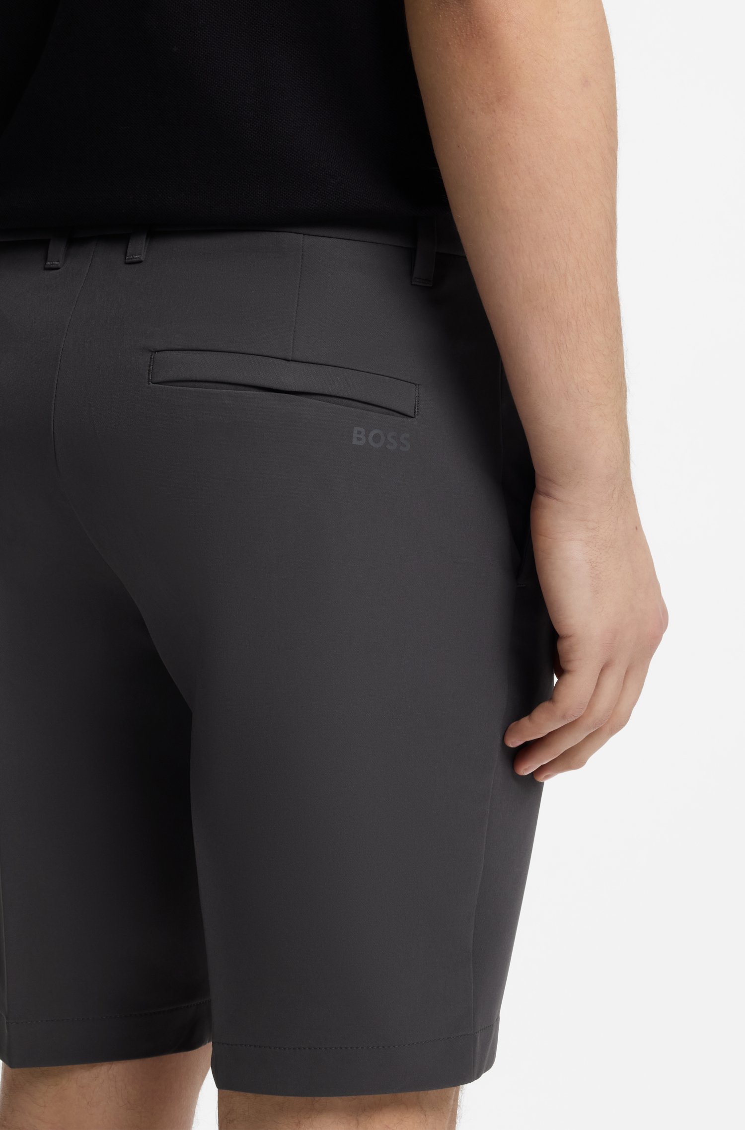 Boss Slim-fit shorts in water-repellent stretch fabric herr – bild 3