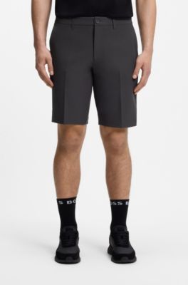 Short Slim en tissu stretch d&eacute;perlant, Gris sombre