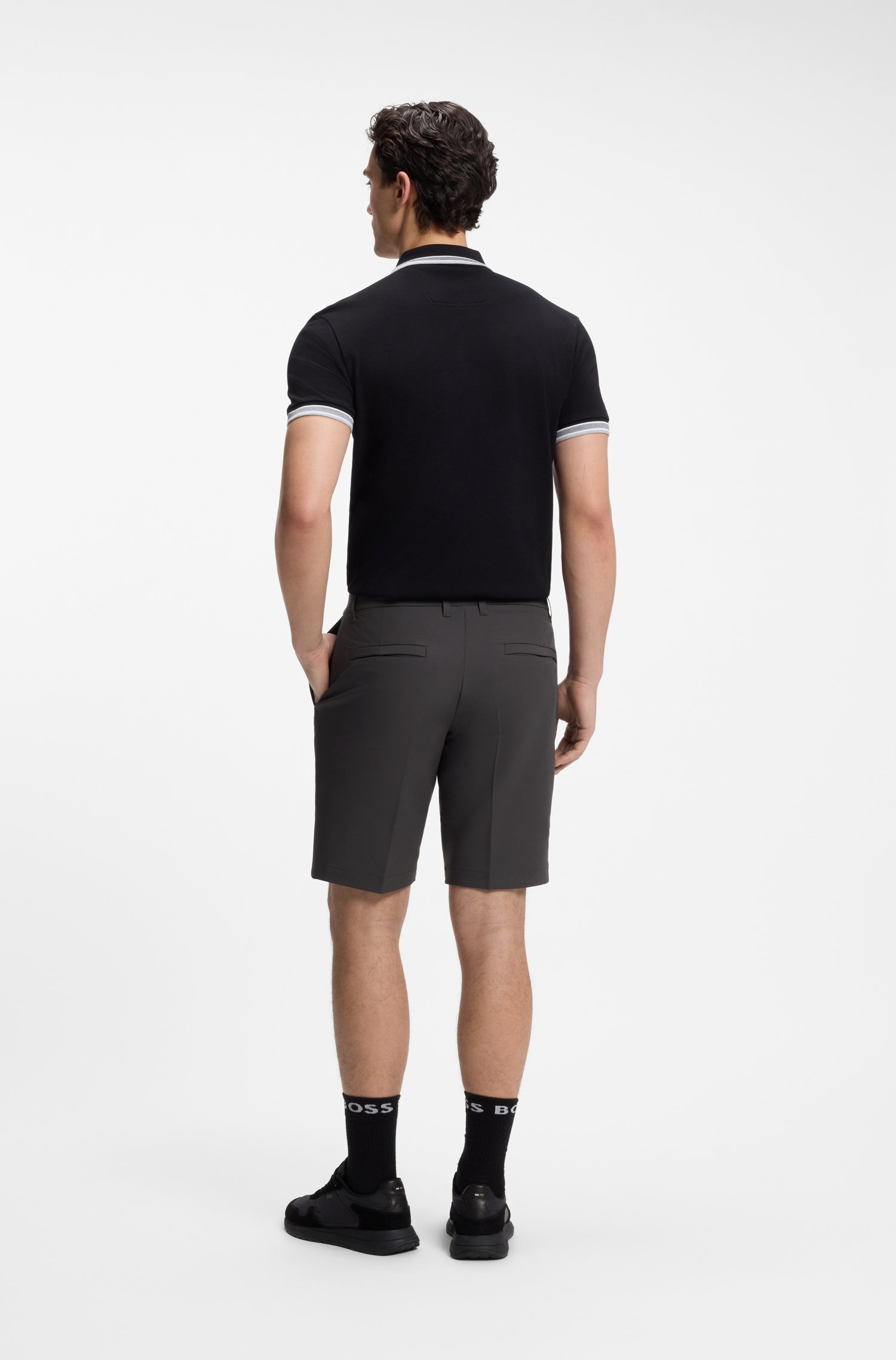 Boss Slim-fit shorts in water-repellent stretch fabric herr – bild 2