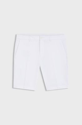 Slim-fit shorts in water-repellent stretch fabric, White