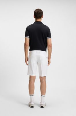 Slim-fit shorts in water-repellent stretch fabric, White