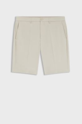 Slim-fit shorts in water-repellent stretch fabric, Light Beige