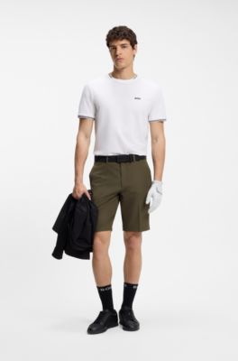 Slim fit-shorts i vattenavst&ouml;tande stretchmaterial, Gr&ouml;n