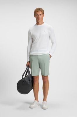 Slim-fit shorts in water-repellent stretch fabric, Light Green