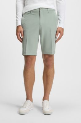 Slim-fit shorts in water-repellent stretch fabric, Light Green