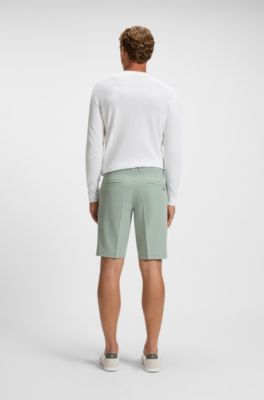Slim-fit shorts in water-repellent stretch fabric, Light Green