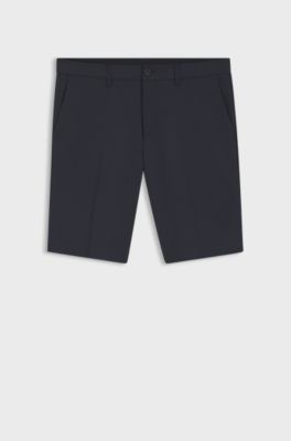 Shorts slim fit de tejido el&aacute;stico repelente al agua, Azul oscuro