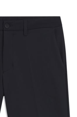 Short Slim en tissu stretch d&eacute;perlant, Bleu fonc&eacute;