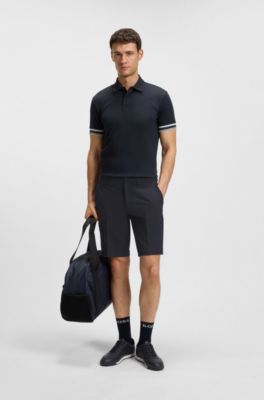 Slim-fit shorts in water-repellent stretch fabric, Dark Blue