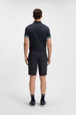 Slim-Fit Shorts aus wasserabweisendem Stretch-Gewebe, Dunkelblau
