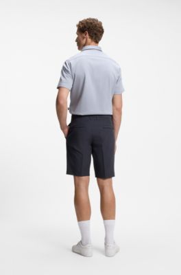 Shorts slim fit de tejido el&aacute;stico repelente al agua, Azul oscuro