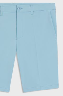 Bermuda slim fit in tessuto elasticizzato idrorepellente, Celeste
