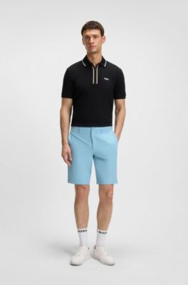 Slim-fit shorts in water-repellent stretch fabric, Light Blue