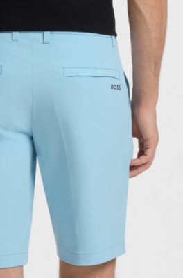Slim-fit shorts in water-repellent stretch fabric, Light Blue