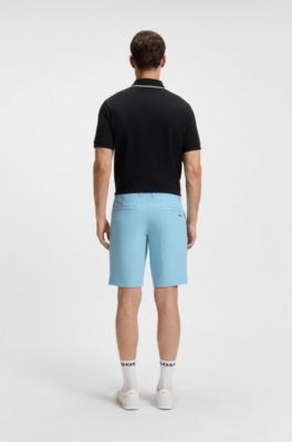 Slim-fit shorts in water-repellent stretch fabric, Light Blue