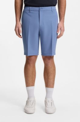 Short Slim en tissu stretch d&eacute;perlant, bleu clair