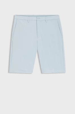 Slim-fit shorts in water-repellent stretch fabric, Light Blue