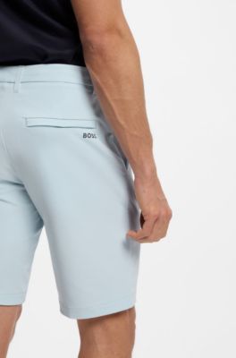 Slim-fit shorts in water-repellent stretch fabric, Light Blue