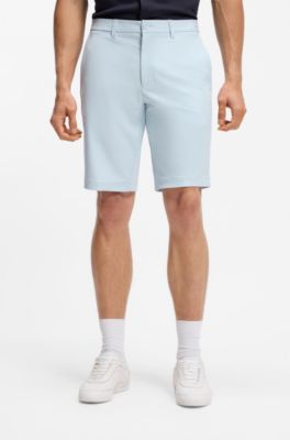 Slim-Fit Shorts aus wasserabweisendem Stretch-Gewebe, Hellblau